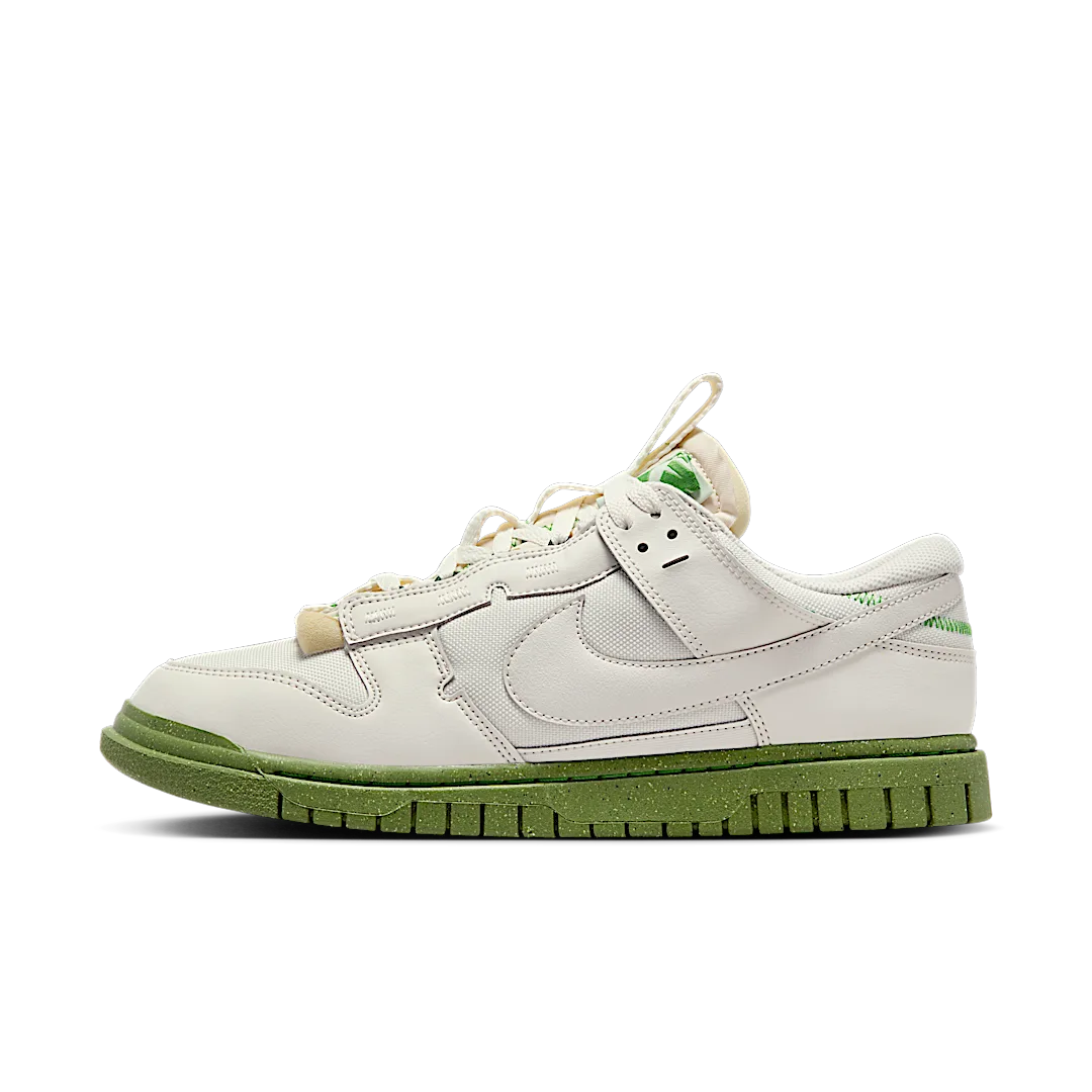Overkicks - Nike Dunk Low Jumbo Phantom Chlorophyll (FJ4192-001) - vista lateral