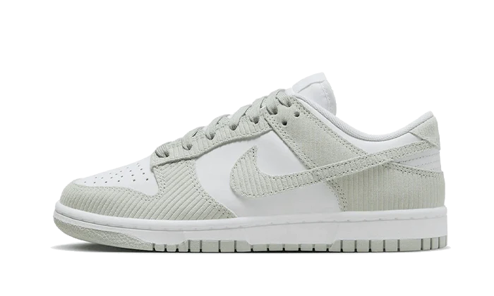 Overkicks - Nike Dunk Low Light Silver Corduroy (FN7658-100) - vista lateral