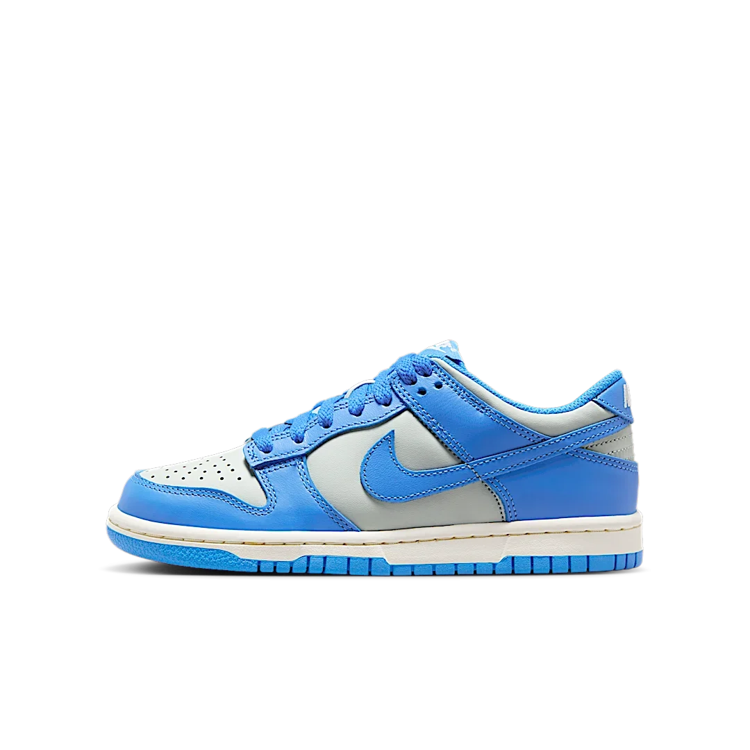 Overkicks - Nike Dunk Low Light Silver Sail Light Photo Blue (GS) (FB9109-004) - vista lateral