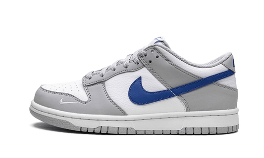 Overkicks - Nike Dunk Low Mini Swoosh Wolf Grey Game Royal (FN3878-001) - vista lateral