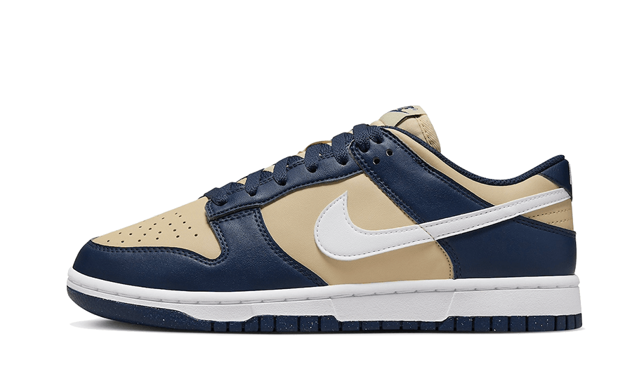 Overkicks - Nike Dunk Low Next Nature Midnight Navy Gold (DD1873-401) - vista lateral