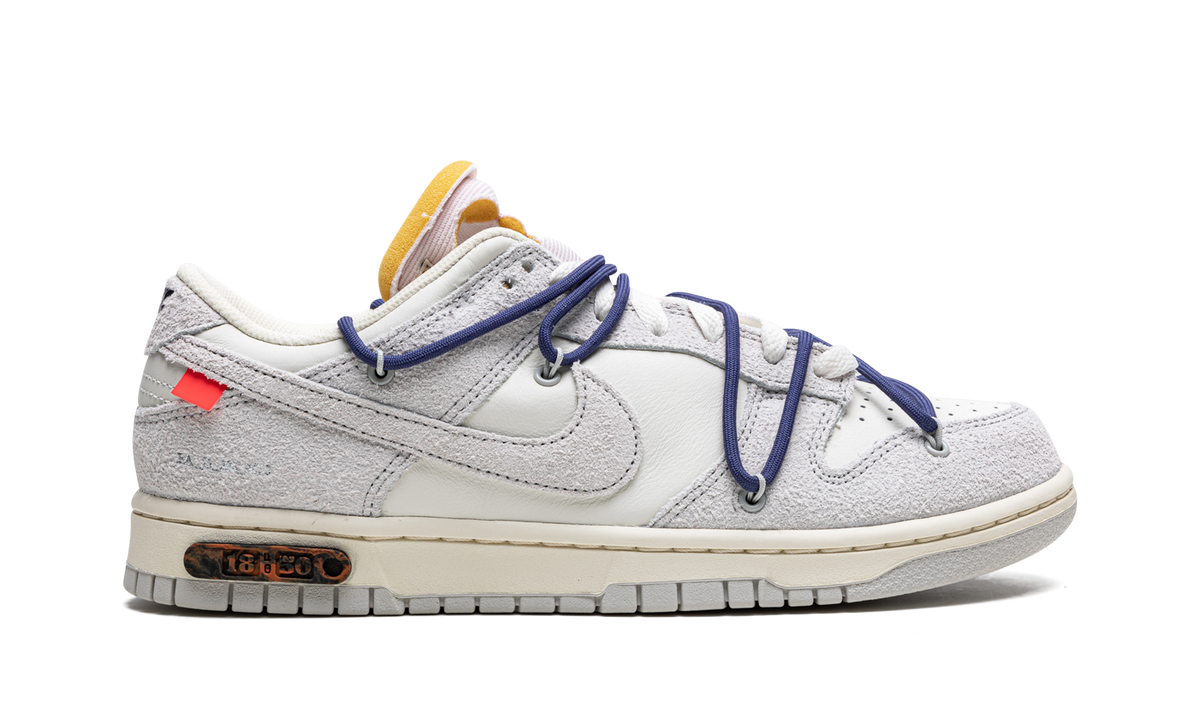 Overkicks - Nike Dunk Low Off-White Lot 18 (DJ0950-112) - detalle lateral interior