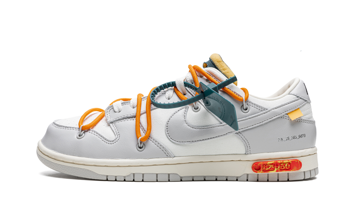 Overkicks - Nike Dunk Low Off-White Lot 44 (DM1602-104) - detalle talón