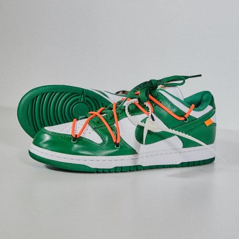 Overkicks - Nike Dunk Low Off-White Pine Green (CT0856-100) - detalle upper