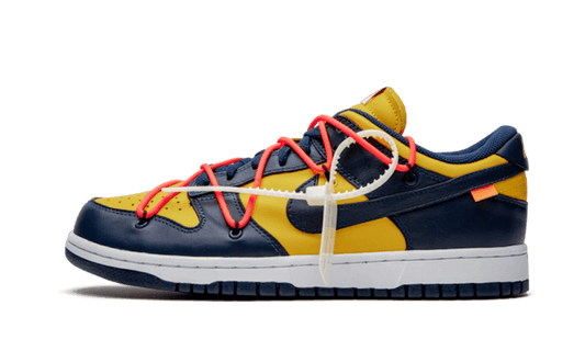 Overkicks - Nike Dunk Low Off-White University Gold (CT0856-700) - vista lateral