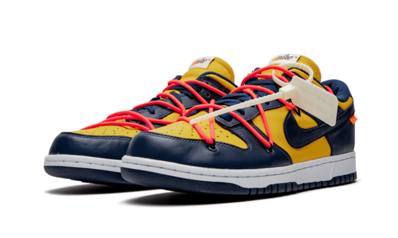 Overkicks - Nike Dunk Low Off-White University Gold (CT0856-700) - vista trasera