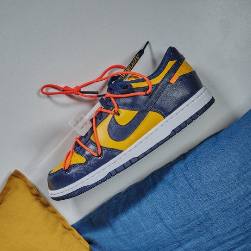 Overkicks - Nike Dunk Low Off-White University Gold (CT0856-700) - caja