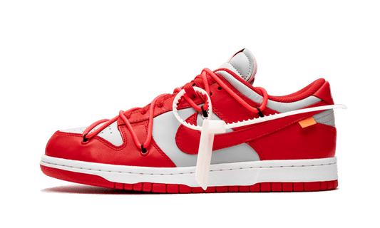 Overkicks - Nike Dunk Low Off-White University Red (CT0856-600) - vista lateral
