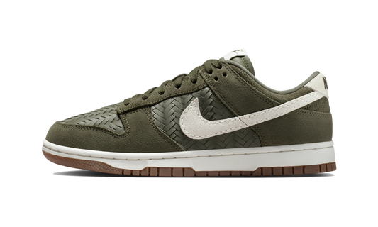 Overkicks - Nike Dunk Low Premium SE Woven Medium Olive Gum (IB6161-200) - vista lateral