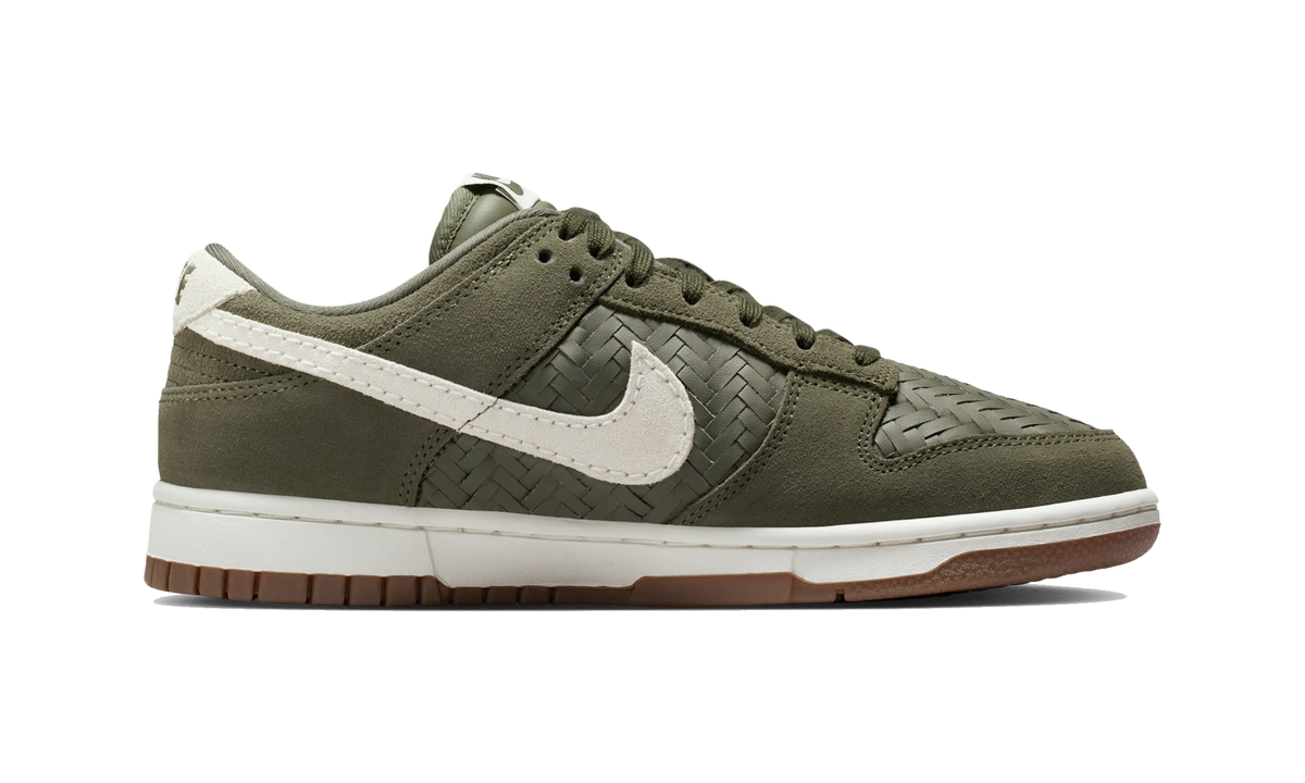 Overkicks - Nike Dunk Low Premium SE Woven Medium Olive Gum (IB6161-200) - detalle suela