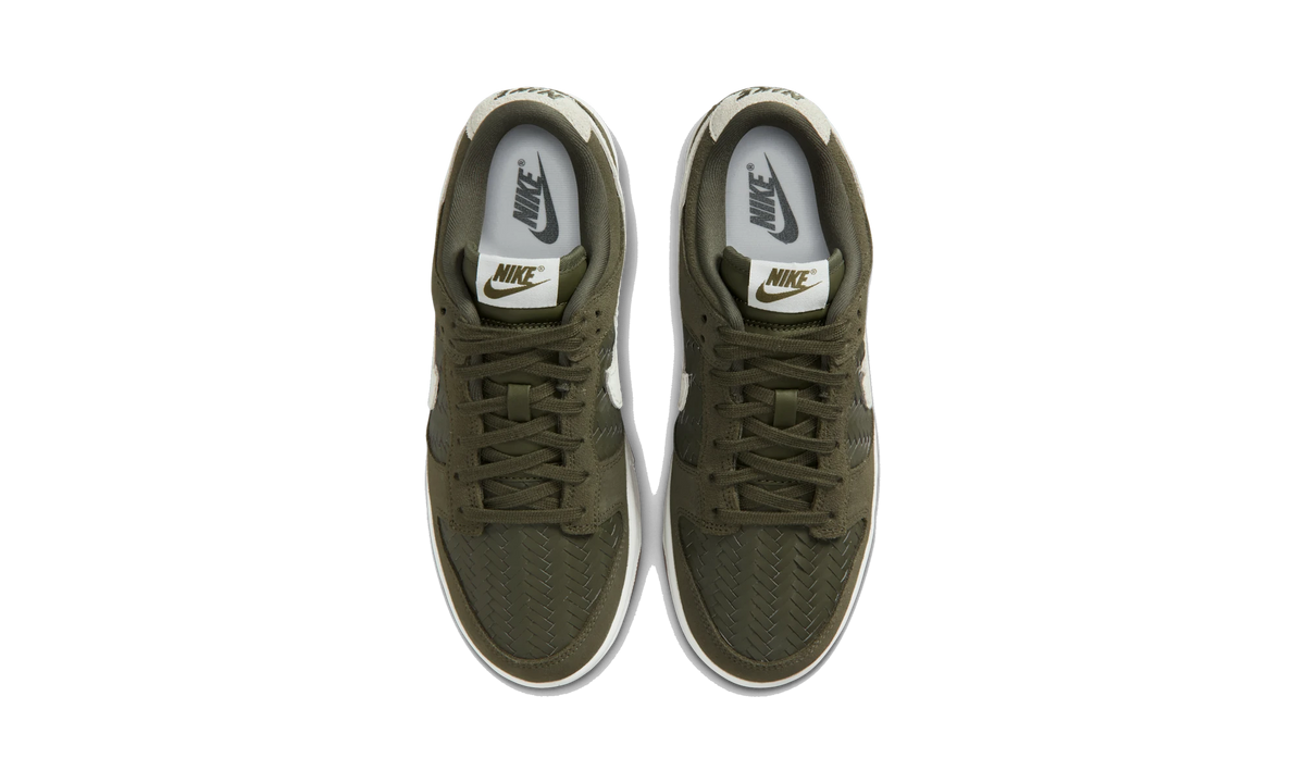 Overkicks - Nike Dunk Low Premium SE Woven Medium Olive Gum (IB6161-200) - vista superior