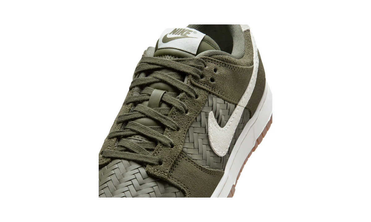Overkicks - Nike Dunk Low Premium SE Woven Medium Olive Gum (IB6161-200) - detalle lateral interior