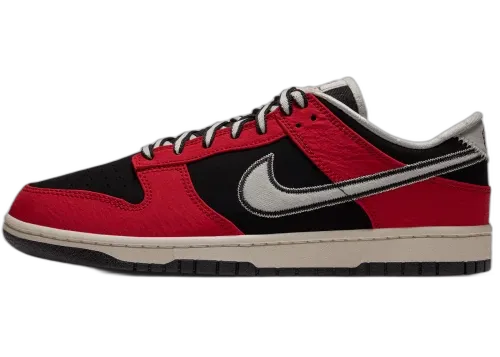 Overkicks - Nike Dunk Low Retro Black University Red Sail (IQ0157-001) - vista lateral