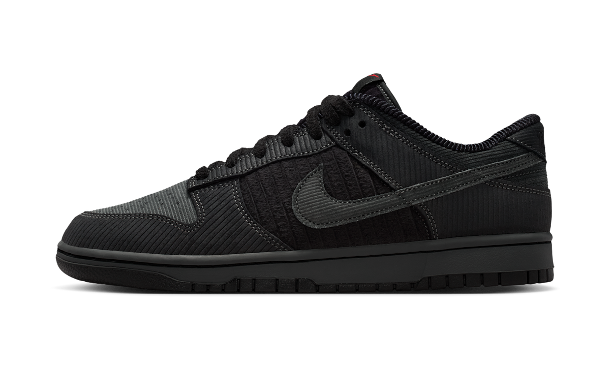 Overkicks - Nike Dunk Low Retro Premium Black Corduroy (IB7746-001) - vista lateral