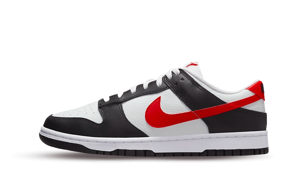 Overkicks - Nike Dunk Low Retro Red Swoosh Panda (FB3354-001) - vista lateral