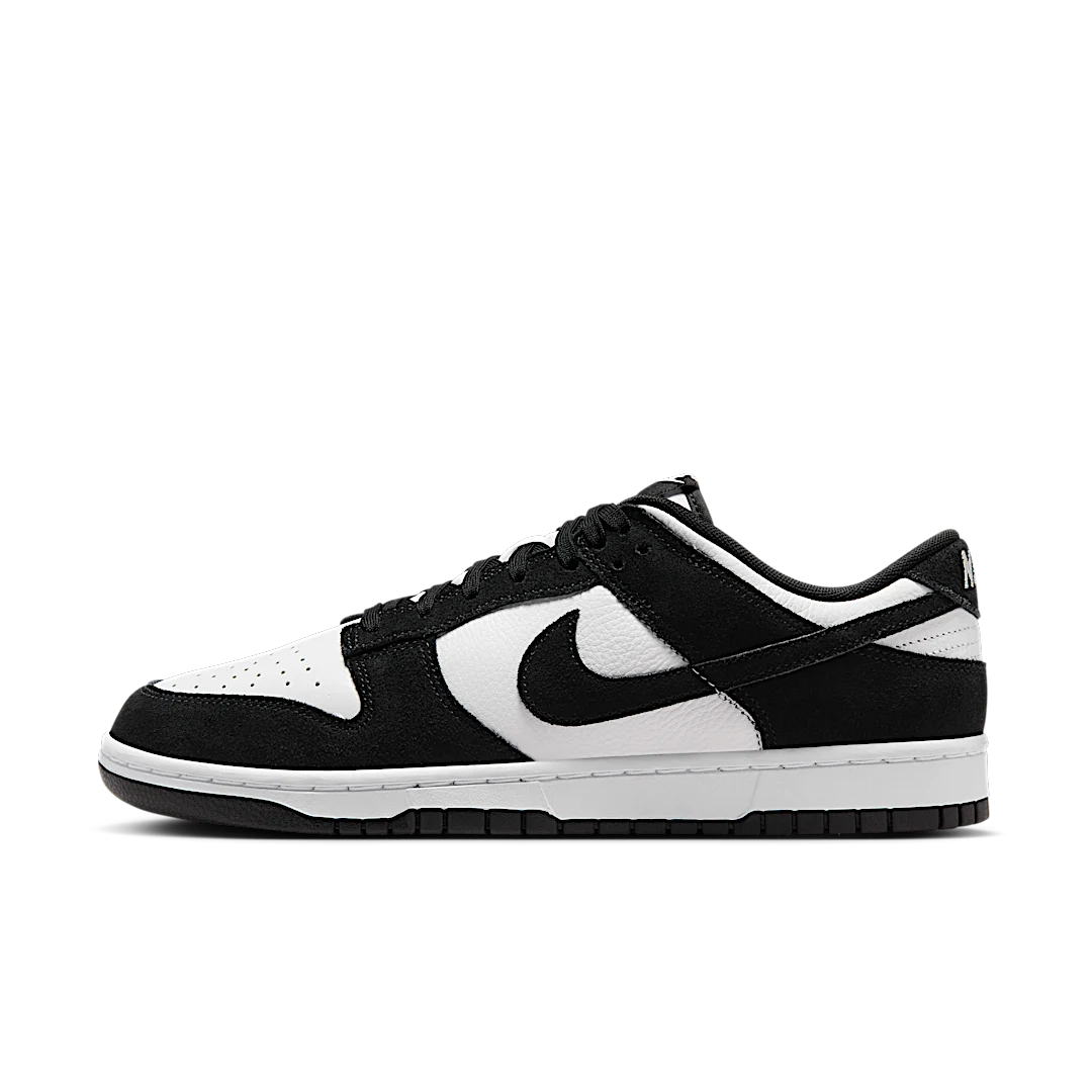 Overkicks - Nike Dunk Low Retro SE Suede Panda (FQ8249-100) - vista lateral