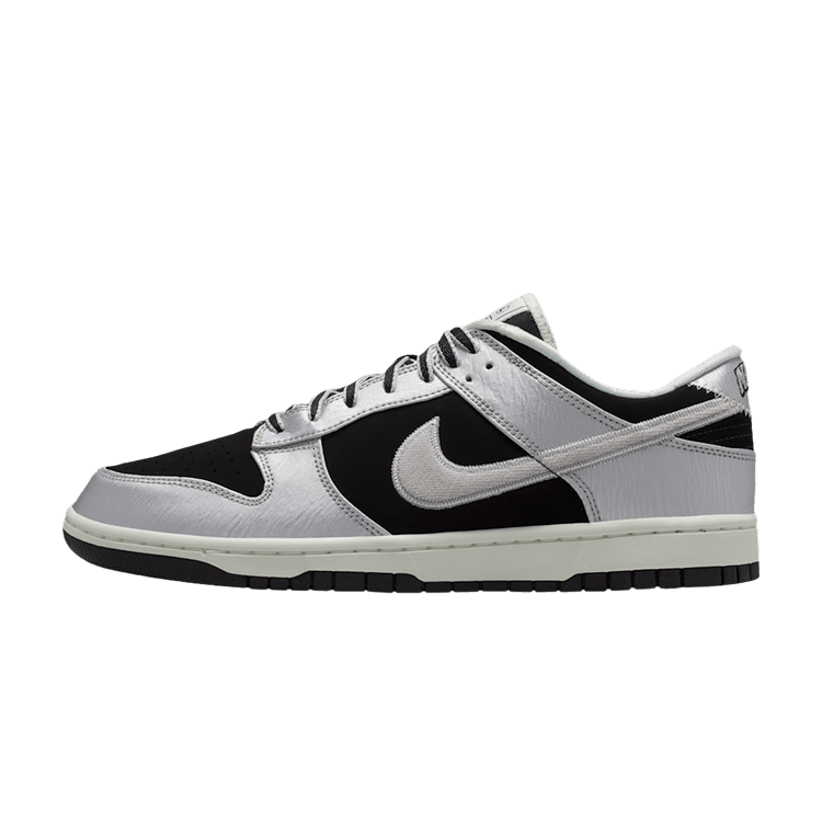 Overkicks - Nike Dunk Low Retro Starter Jacket Metallic Silver Black (IM4413-001) - vista lateral