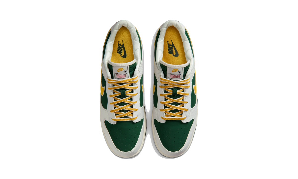 Overkicks - Nike Dunk Low Retro Varsity Jacket Sail Fir University Gold (IM4413-100) - vista superior