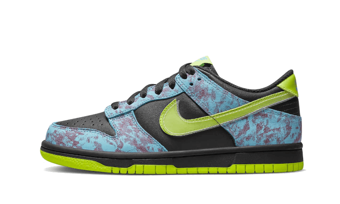 Overkicks - Nike Dunk Low SE Acid Wash Baltic Blue Volt (DV1694-900) - vista lateral