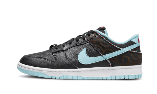 Overkicks - Nike Dunk Low SE Barber Shop Black (DH7614-001) - vista lateral