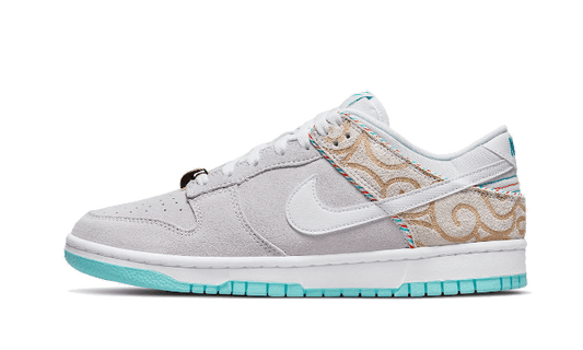 Overkicks - Nike Dunk Low SE Barber Shop Grey (DH7614-500) - vista lateral