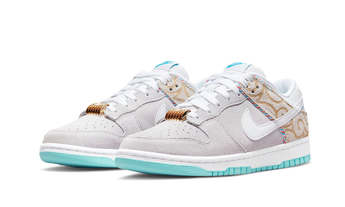 Overkicks - Nike Dunk Low SE Barber Shop Grey (DH7614-500) - vista trasera