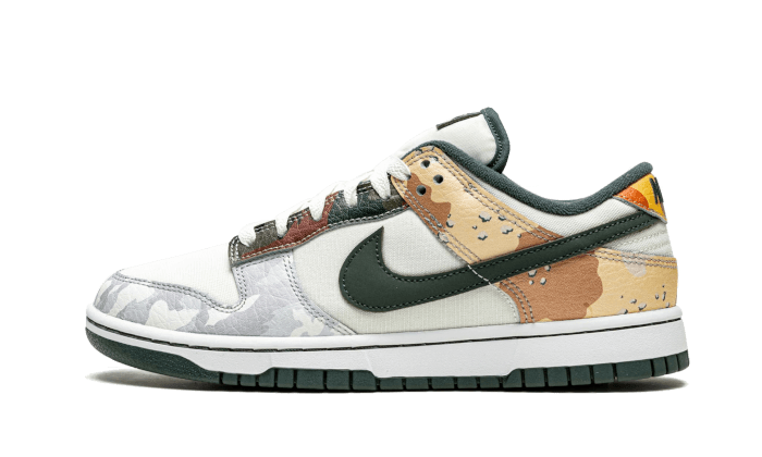 Overkicks - Nike Dunk Low SE Sail Multi-Camo (DH0957-100) - vista lateral