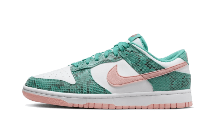 Overkicks - Nike Dunk Low Snakeskin Washed Teal Bleached Coral (DR8577-300) - vista lateral