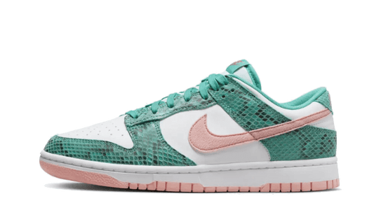Overkicks - Nike Dunk Low Snakeskin Washed Teal Bleached Coral (DR8577-300) - vista lateral