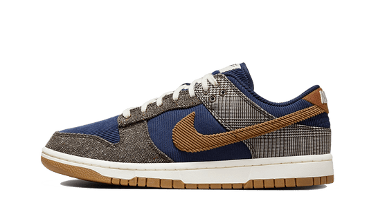 Overkicks - Nike Dunk Low Tweed Midnight Navy Corduroy (FQ8746-410) - vista lateral