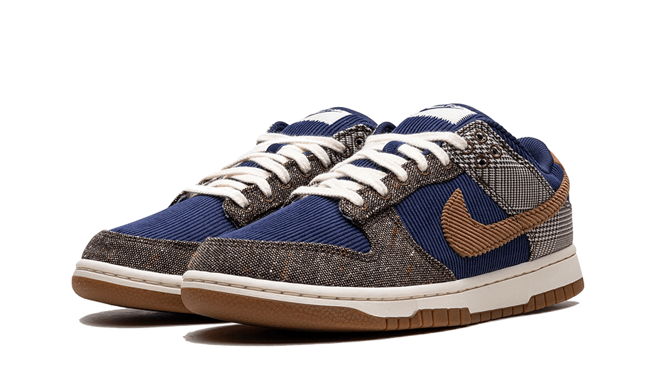 Overkicks - Nike Dunk Low Tweed Midnight Navy Corduroy (FQ8746-410) - vista trasera