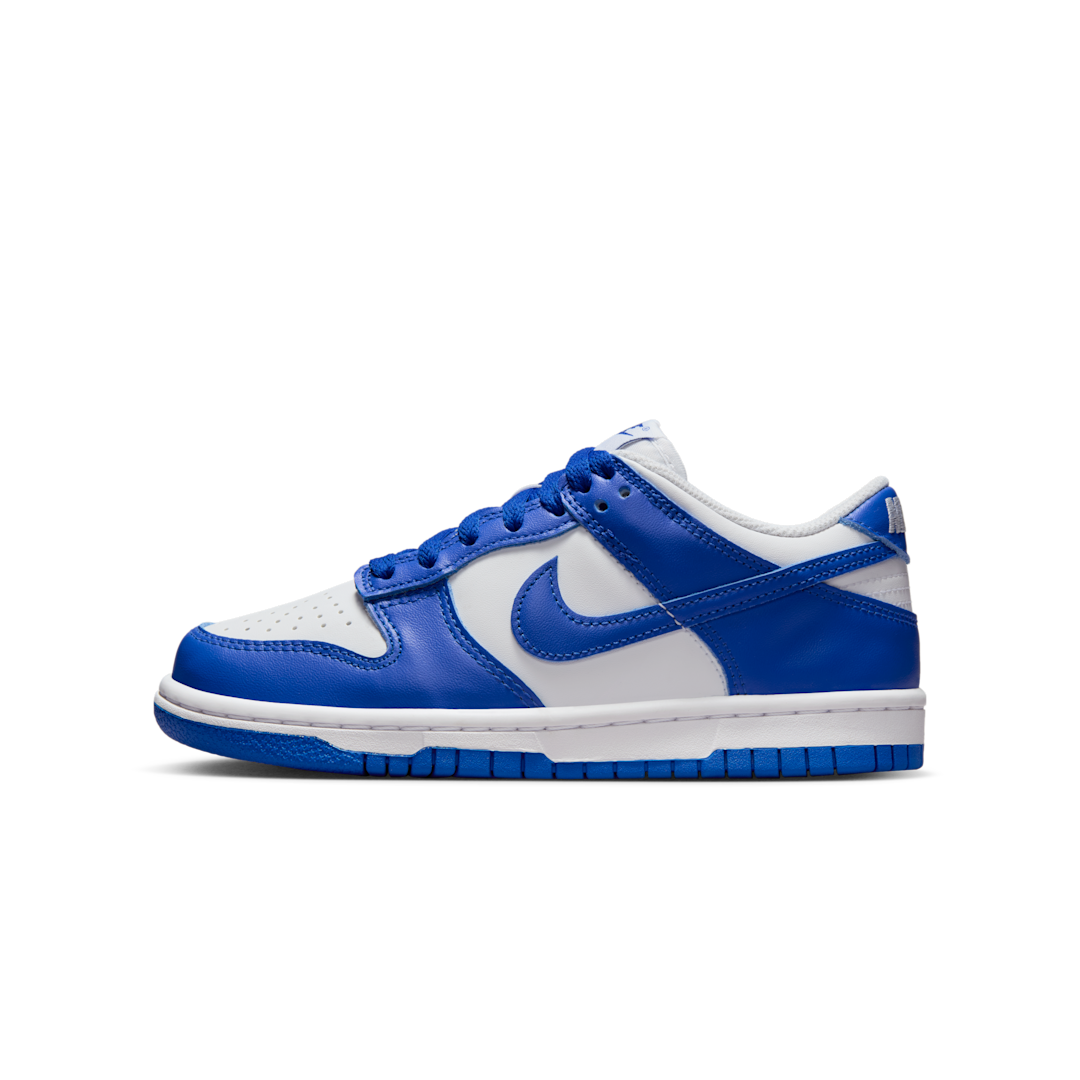 Overkicks - Nike Dunk Low White Hyper Royal (GS) (FB9109-131) - vista lateral