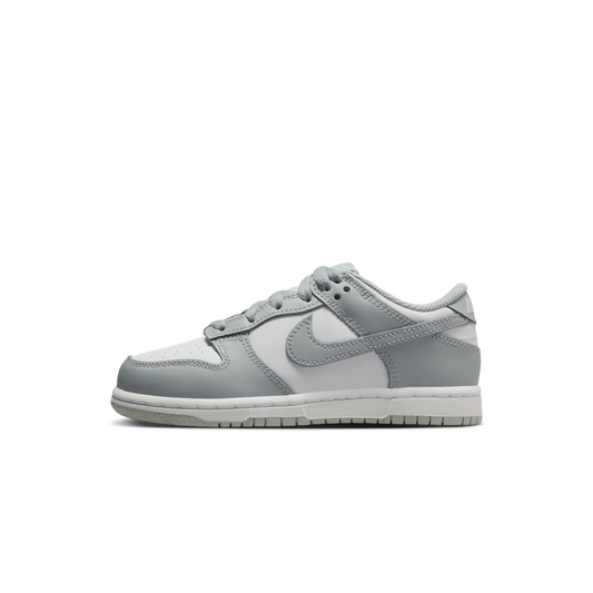 Overkicks - Nike Dunk Low White Light Smoke Grey (PS) (FB9108-123) - vista lateral