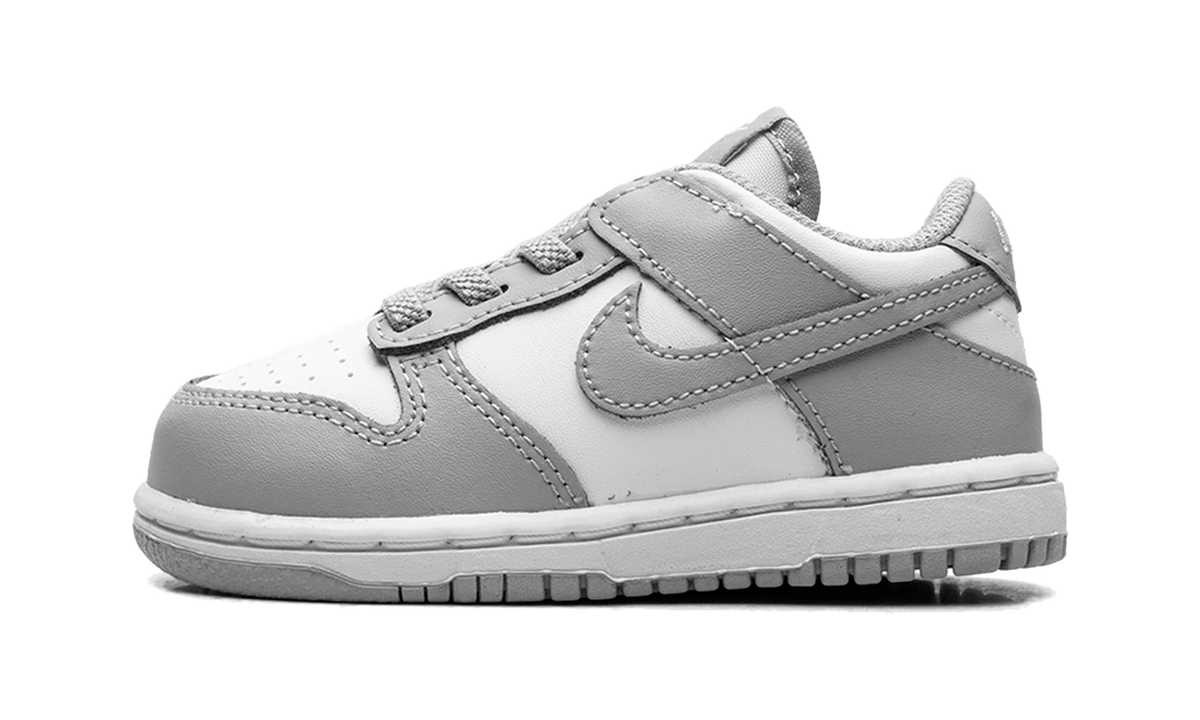Overkicks - Nike Dunk Low White Light Smoke Grey (TD) (FB9107-123) - vista lateral