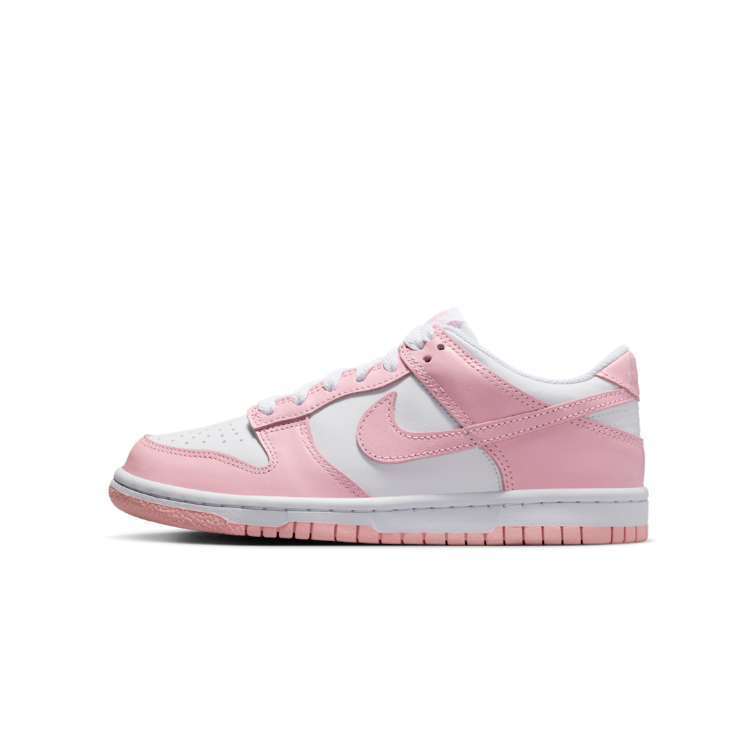 Overkicks - Nike Dunk Low White Medium Soft Pink (FB9109-125) - vista lateral