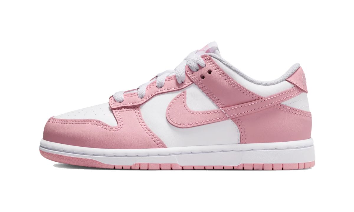 Overkicks - Nike Dunk Low White Medium Soft Pink (PS) (FB9108-125) - vista lateral