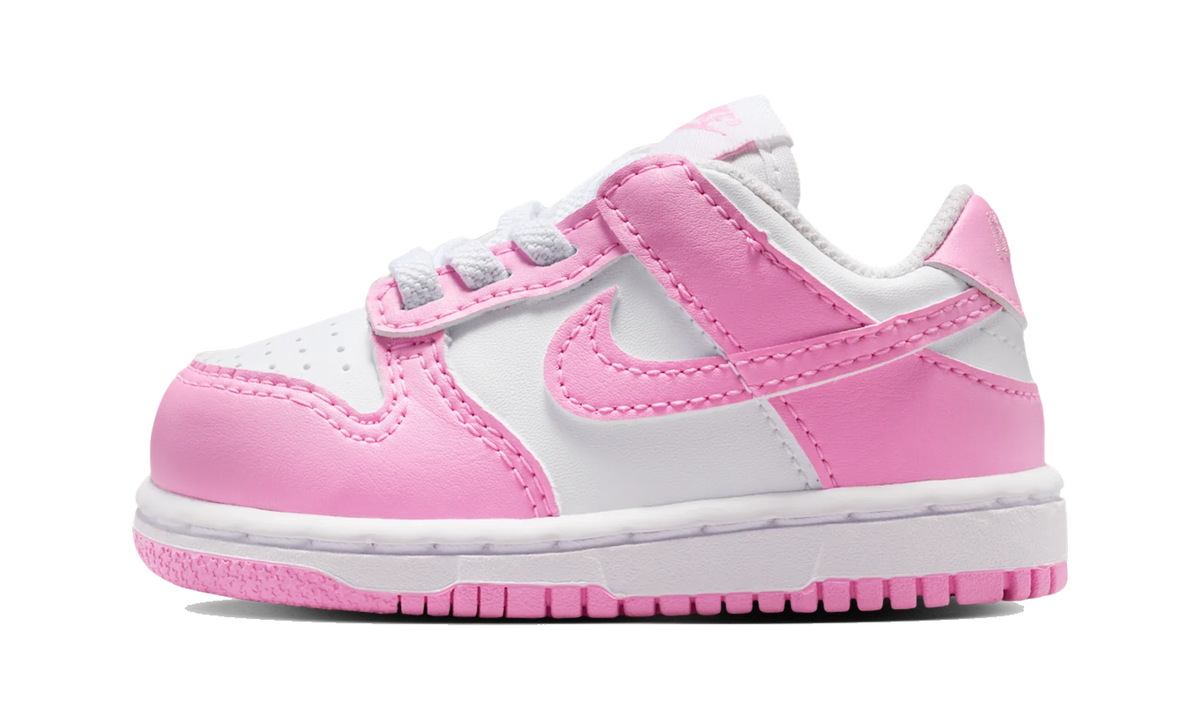 Overkicks - Nike Dunk Low White Pink Rise (TD) (IU7767-125) - vista lateral