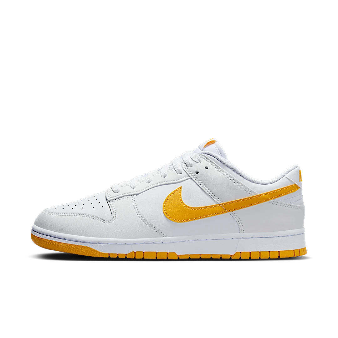 Overkicks - Nike Dunk Low White University Gold (DV0831-110) - vista lateral