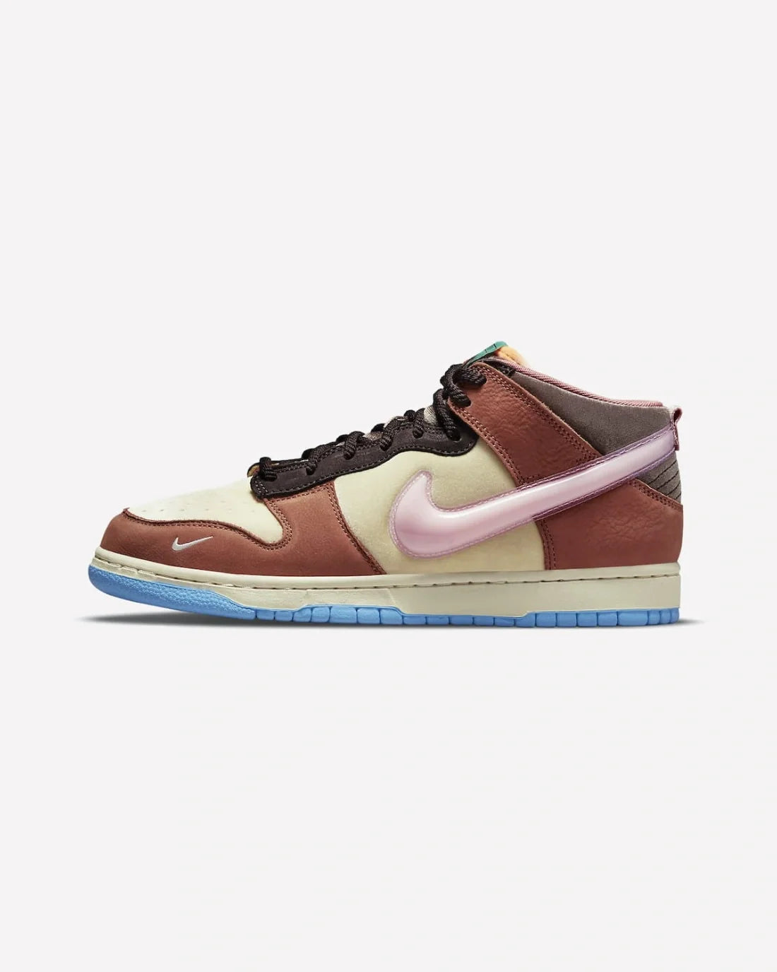 Overkicks - Nike Dunk Mid Social Status Free Lunch Chocolate Milk (DJ1173-700) - vista lateral
