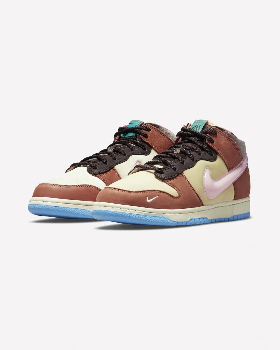 Overkicks - Nike Dunk Mid Social Status Free Lunch Chocolate Milk (DJ1173-700) - vista trasera