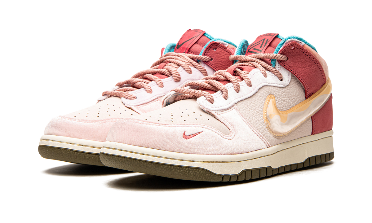 Overkicks - Nike Dunk Mid Social Status Free Lunch Strawberry Milk (DJ1173-600) - vista trasera