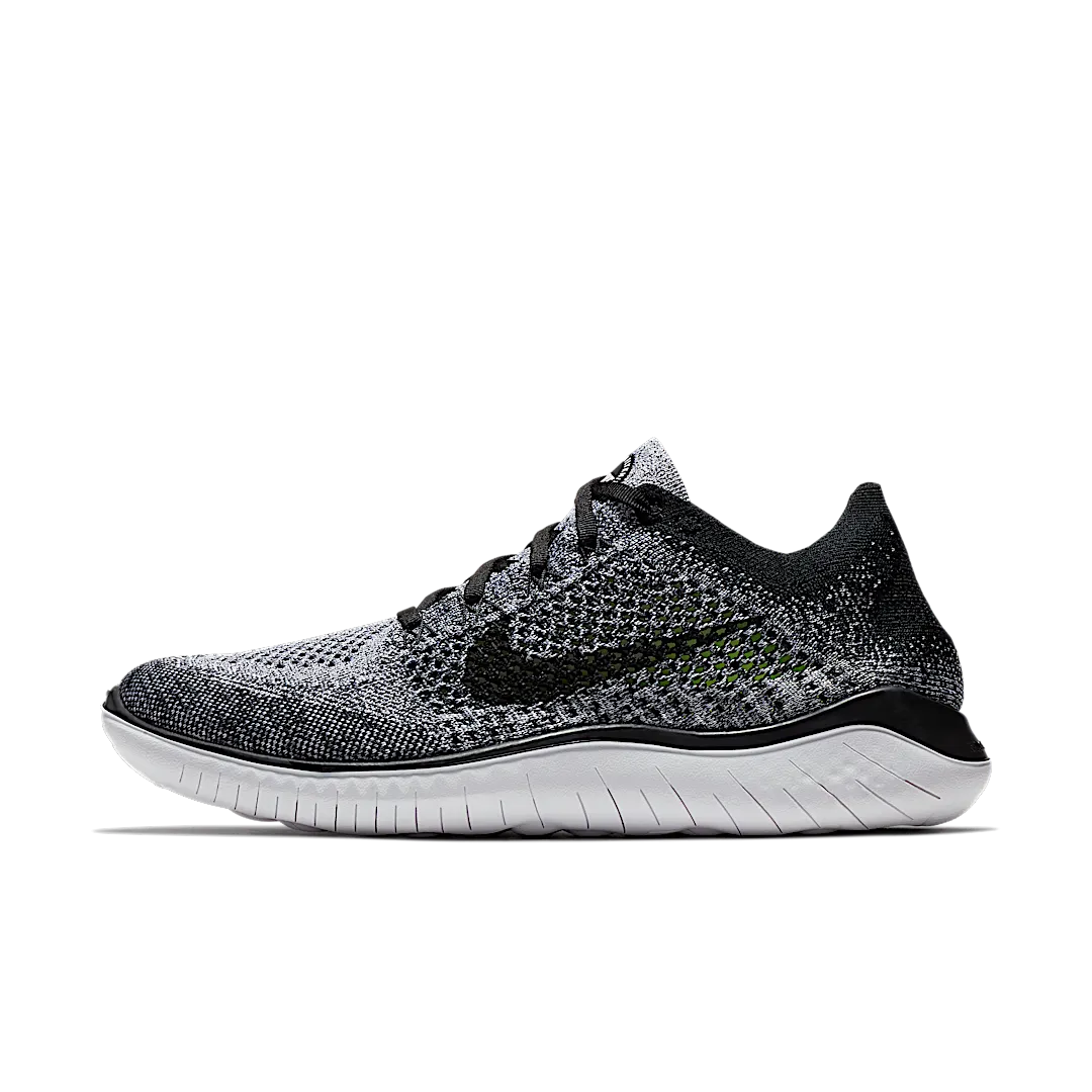 Overkicks - Nike Free RN Flyknit 2018 Black White Ombre (942838-101) - vista lateral