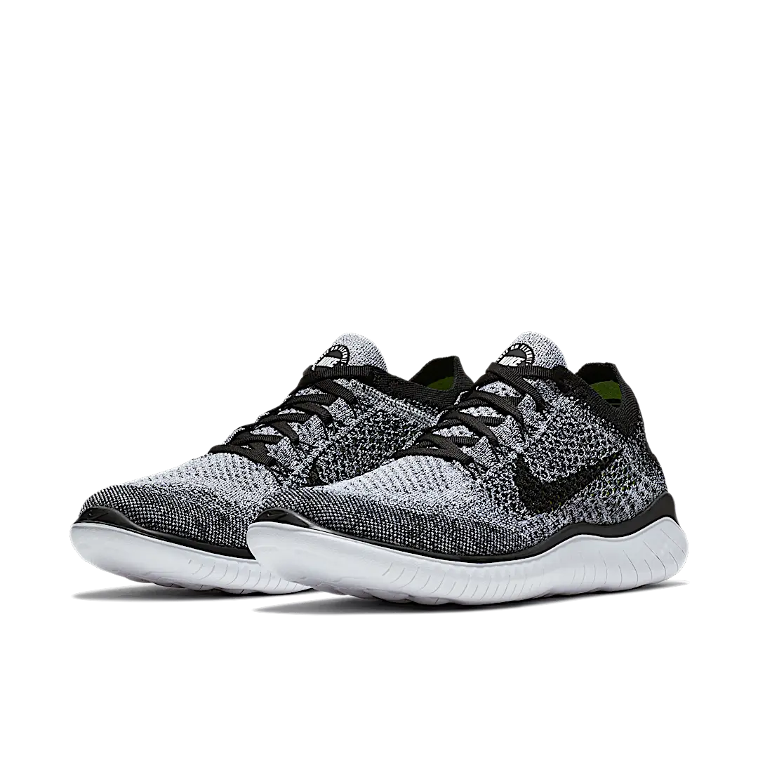 Overkicks - Nike Free RN Flyknit 2018 Black White Ombre (942838-101) - vista trasera