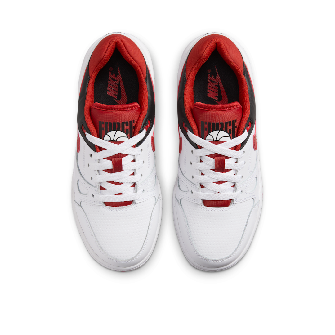 Overkicks - Nike Full Force Low White Black Team Orange Mystic Red (GS) (FV5929-100) - imagen 3