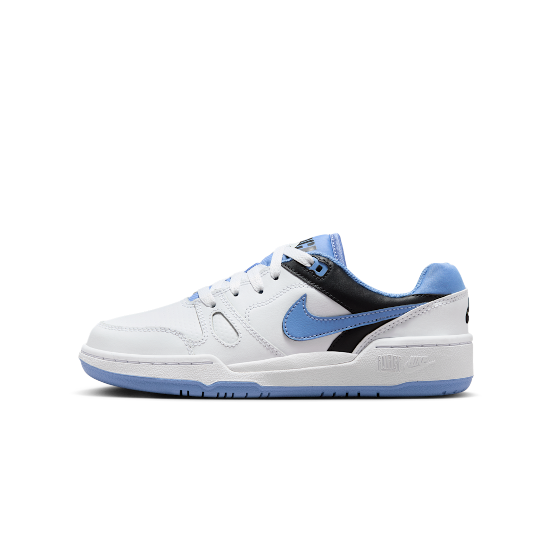 Overkicks - Nike Full Force Low White Black Team Orange Polar (GS) (FV5929-102) - vista lateral