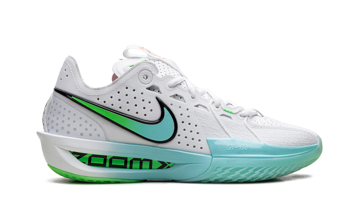 Overkicks - Nike GT Cut 3 White Bleached Turquoise (DV2913-107 / DV2918-107) - detalle talon
