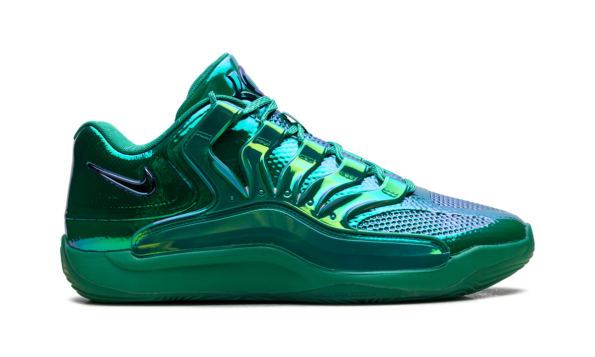 Overkicks - Nike KD 18 LX All-Star Warning Label (IB6682-300 / IB6685-300) - detalle talon