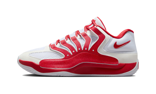 Overkicks - Nike KD 18 TB White University Red (IM0634-104) - vista lateral