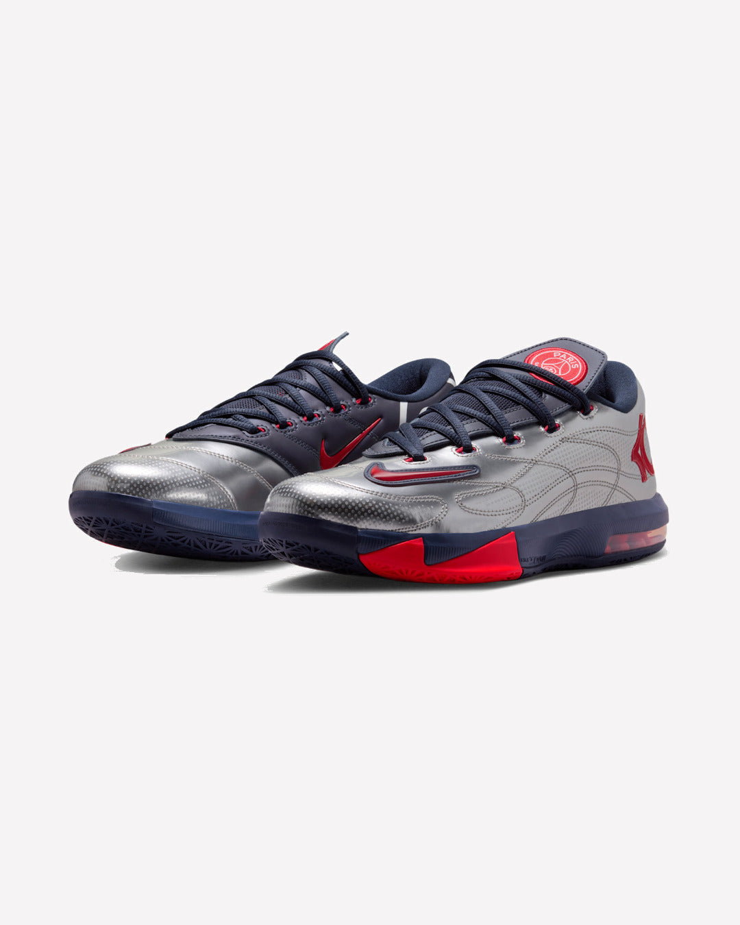 Overkicks - Nike KD 6 PSG Paris Saint-Germain Metallic Silver Navy (IU0593-001) - vista trasera