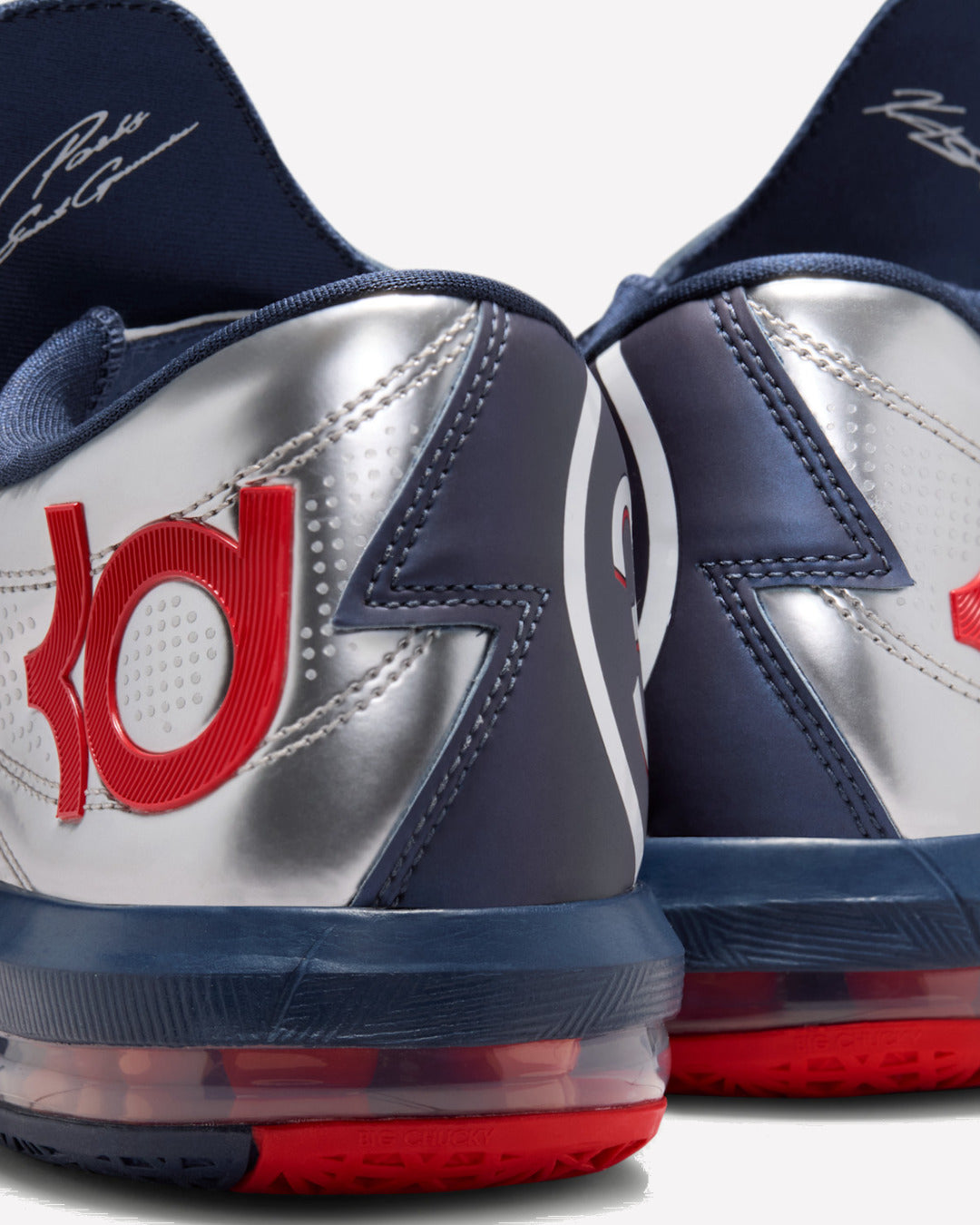 Overkicks - Nike KD 6 PSG Paris Saint-Germain Metallic Silver Navy (IU0593-001) - detalle talon